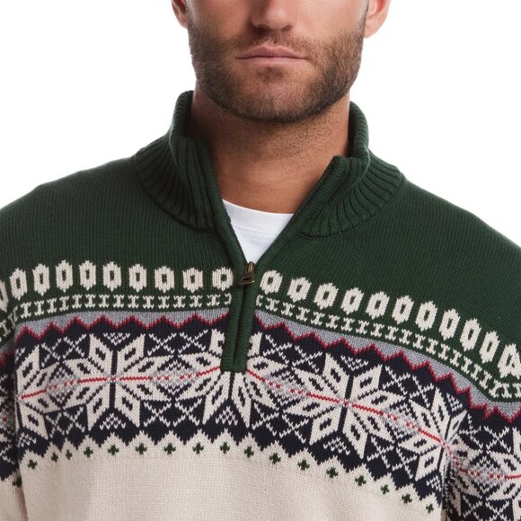 Weatherproof Vintage Men's 1/4 Zip Holiday Sweater Classic Fair - Picture 5 of 7